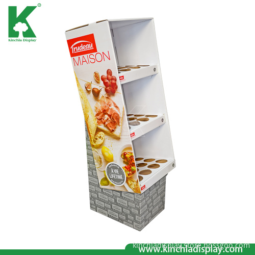Tomato Sauce Cup Bottle Cardboard Corrugated Supermarket Floor Display Stand